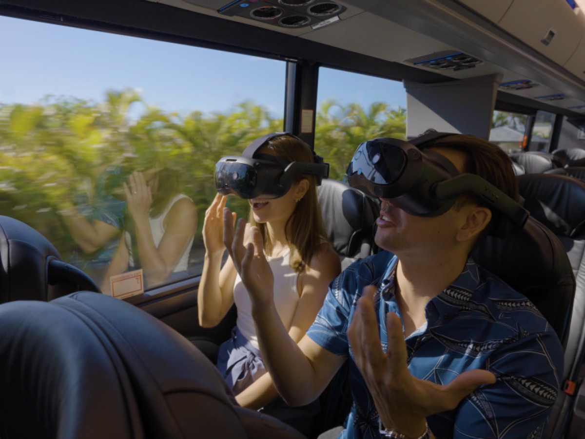 a person sitting on a bus