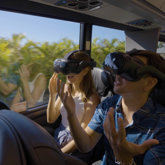 a person sitting on a bus